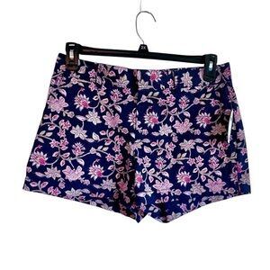 Gap Women NWT Women’s Size 8 Navy Blue Floral Stretch Mid‎ Rise City Shorts